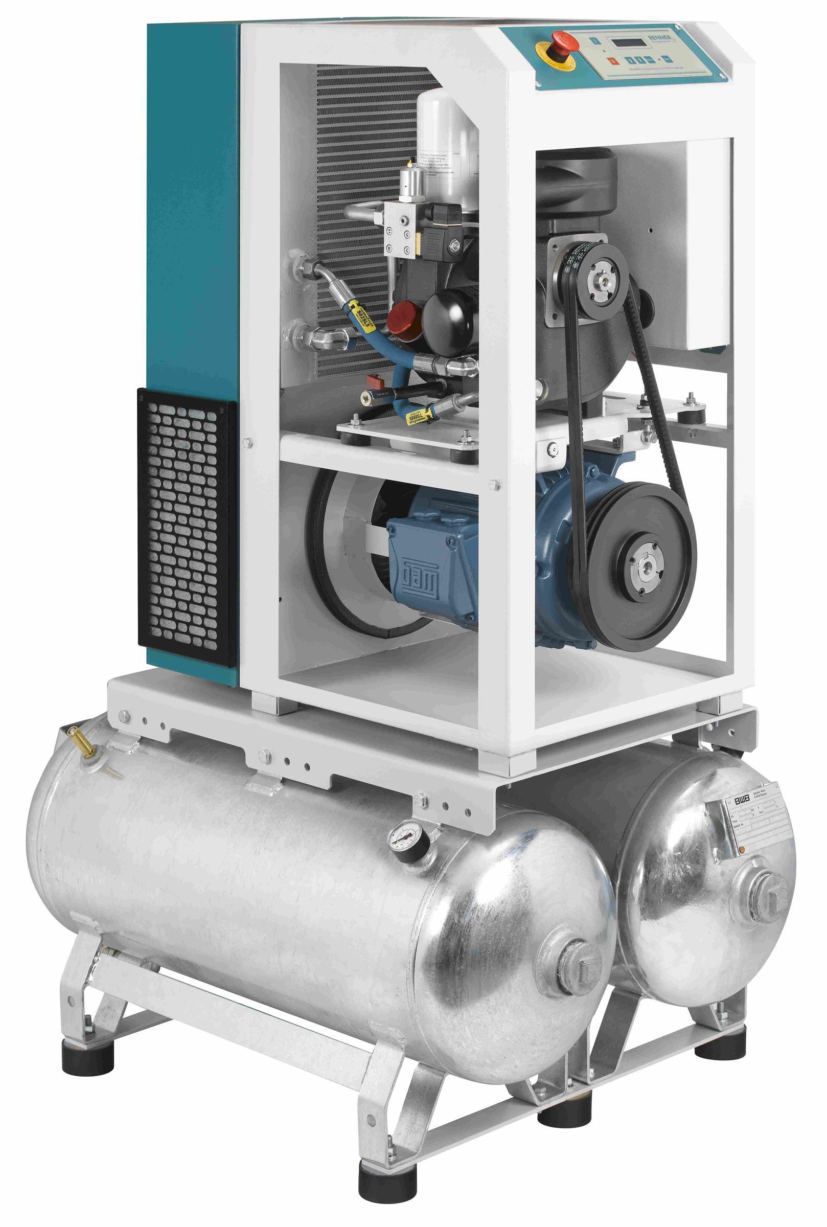 RENNER-Kompressor RSDF-PRO 5,5 auf 2x90 Liter Behälter- frequenzgeregelter Schraubenkompressor
