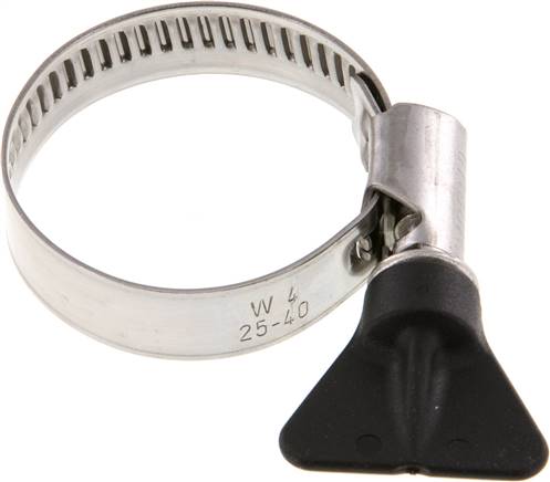12mm Schlauchschelle 25 - 40mm, 1.4301 (W4) (NORMA) mit Flügelgriff