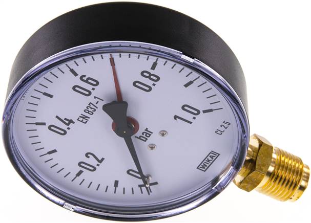 Manometer senkrecht, 100mm, 0 - 1 bar