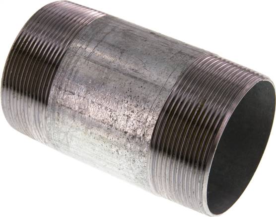 Rohrdoppelnippel R 2-1/2"-120mm, Stahlrohr ST 37 verzinkt