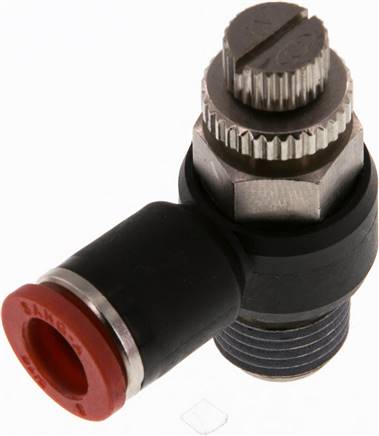 Winkel-Drosselrückschlagventil R 1/4"-8mm,zuluftregelnd