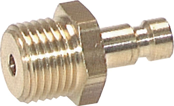 Kupplungsstecker (NW2,7) G 1/8"(AG), Messing, beidseitig absperrend