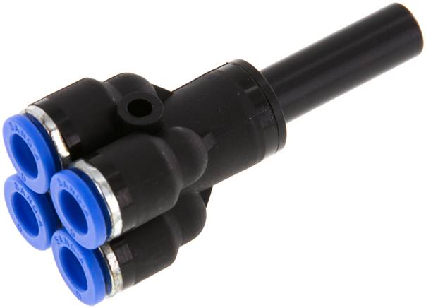 Steckanschluss-4-fach Verteiler 8mm-6mm, IQS-Standard, Steckanschluss
