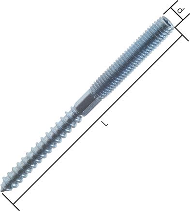 Stockschraube M 8x80, Stahl verzinkt Sternprofil (TX)