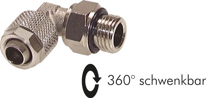 Winkel-Drehverschraubung G 1/8"-6x4mm, Messing vernickelt