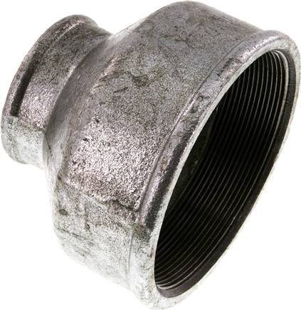 Rundmuffe Rp 4"-Rp 2", Temperguss verzinkt