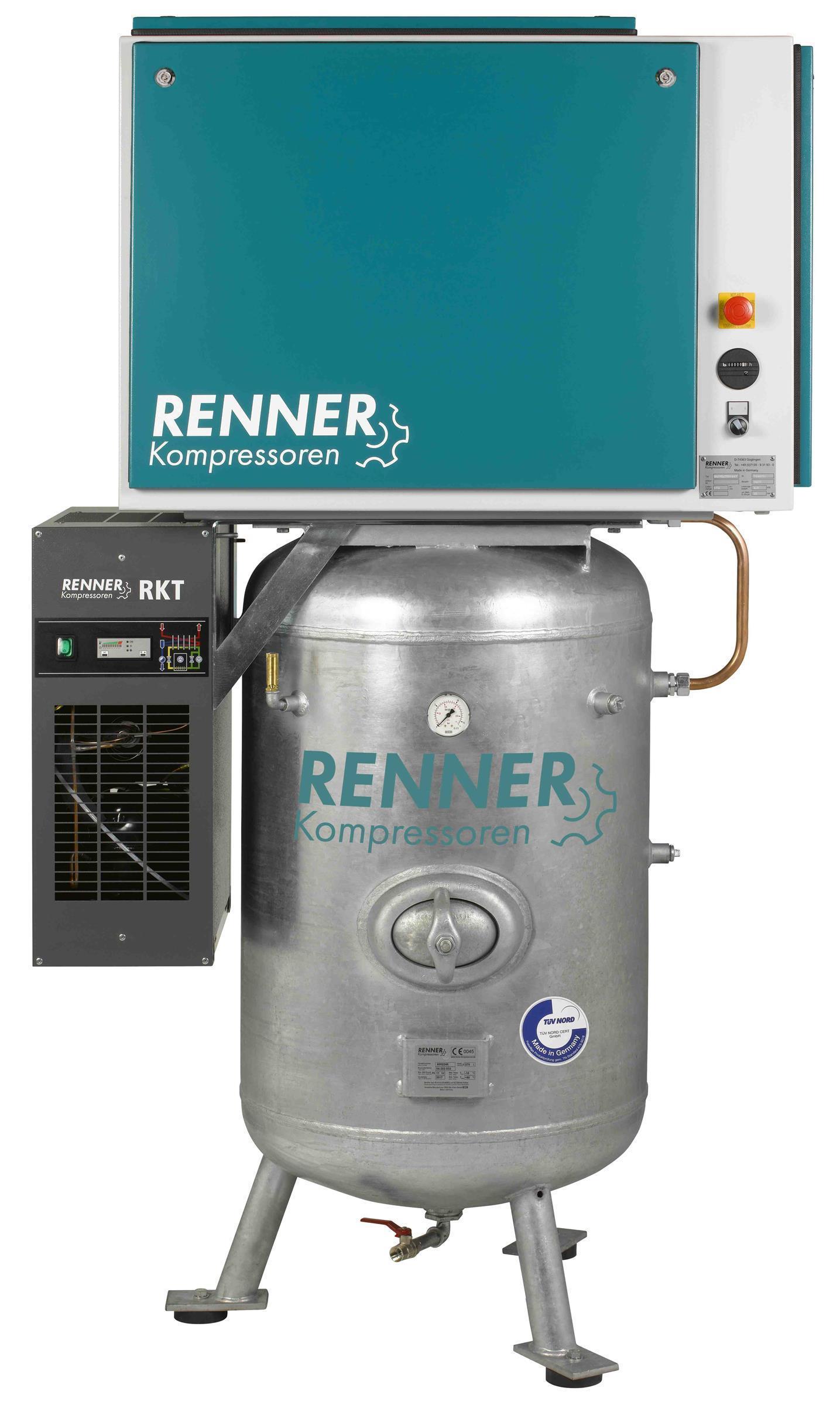 RENNER RIKO H 960/270 ST-S-KT Industrie-Kolbenkomp. 15 bar - Kältetrockner, Behälter