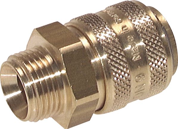 Temperier-Schnellkupplung 13mm Zapfen,G 3/8"(AG), für Stecker beidseitig absperrend