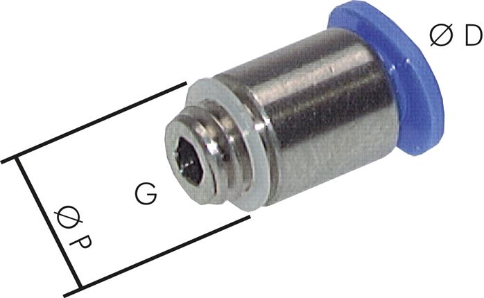 Gerader Steckanschluss M 6x0,75-4mm, Mini m. Innensechskt