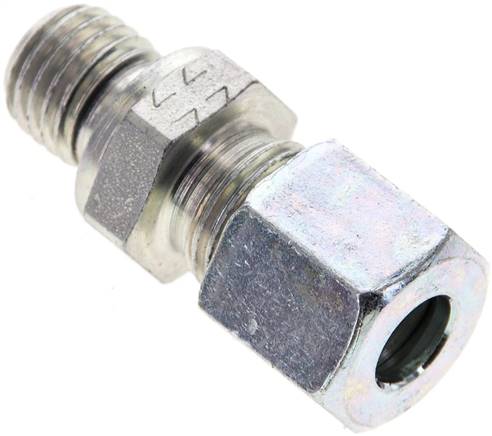 Gerade Schneidringverschr. M 12x1,5-8 L (M14x1,5), Stahl verzinkt, Dichtung FKM