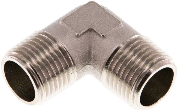 90°-Winkel R 1/2" (AG), Messing vernickelt
