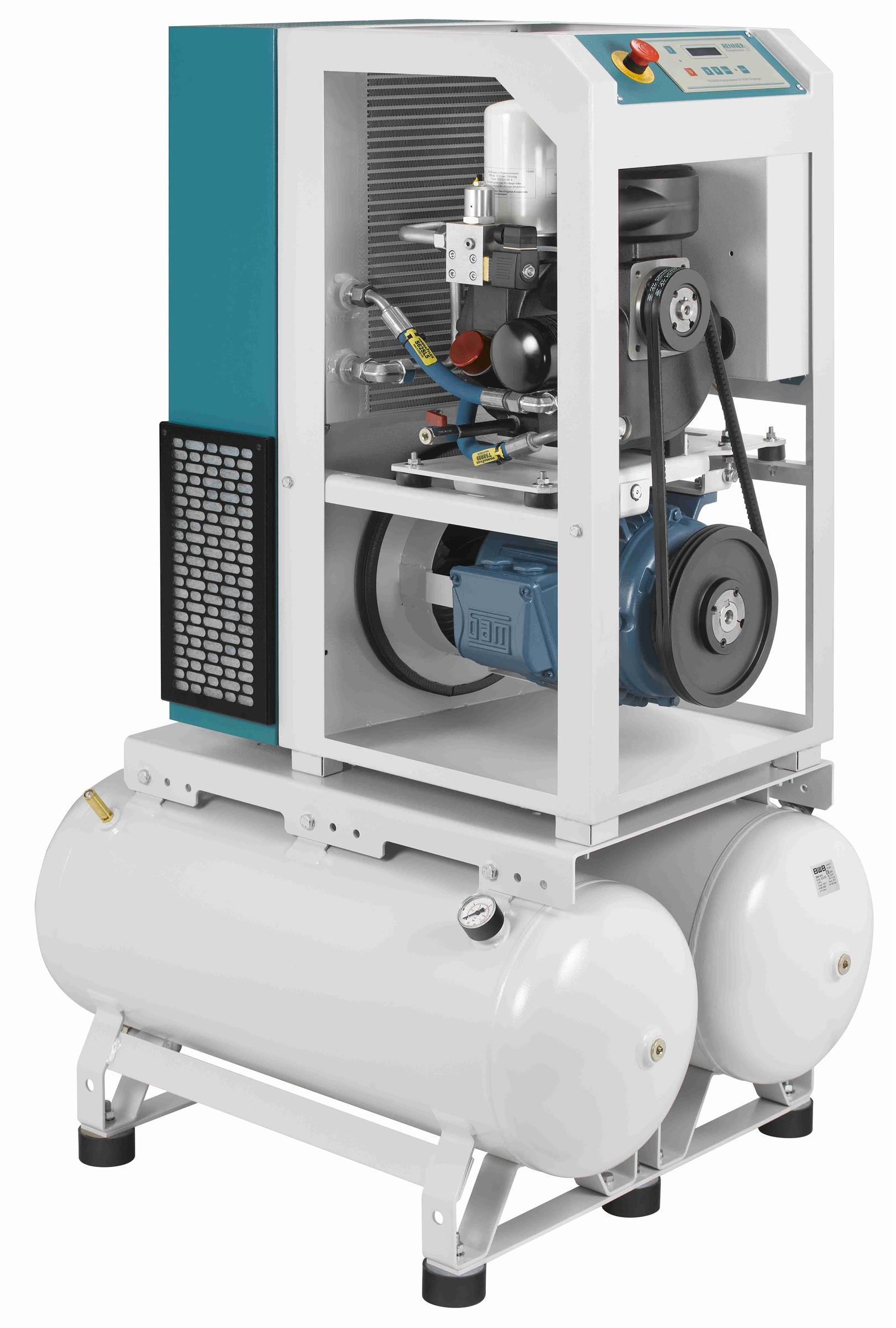 RENNER-Kompressor RSDF-PRO 7,5 auf 2x90 Liter Behälter- frequenzgeregelter Schraubenkompressor