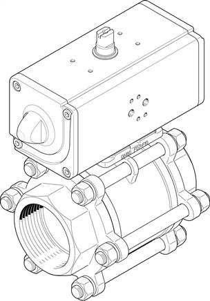 FESTO VZBA-3"-GG-63-T-22-F0710-V4V4T-PP180-R-90-C (1809660) Kugelhahn-Antriebseinheit