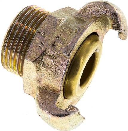 Kompressorkupplung G 1"(AG), Stahl verzinkt, Dichtung Messing