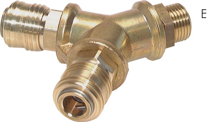 2-fach-Luftweiche mit Schnellkupplungen, G 1/2" (AG)