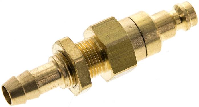 Schott-Kupplungsstecker (NW5) 8 (5/16")mm Schlauch, Messing, beidseitig absperrend