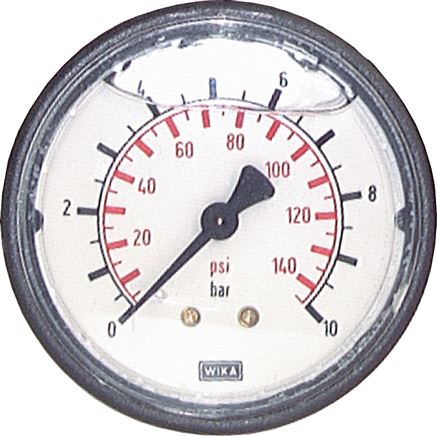 Glycerin-Manometer waagerecht (KU/Ms), 63mm, 0 - 16 bar