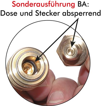 Schott-Schnellkupplung (NW5) 8x6mm Schlauch, Edelstahl, für Stecker beidseitig absperrend