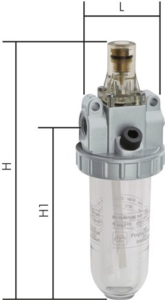 STANDARD-Öler, G 3/4", Standard 3, Kunststoffbehälter mit Schutzkorb