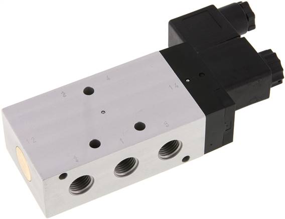 5/2-Wege Magnetventil, G 1/4", Feder, 115 V AC, NW 9