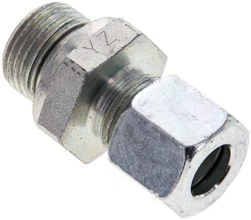 Gerade Schneidringverschr. M 18x1,5-10 L (M16x1,5), Stahl verzinkt, Dichtung FKM