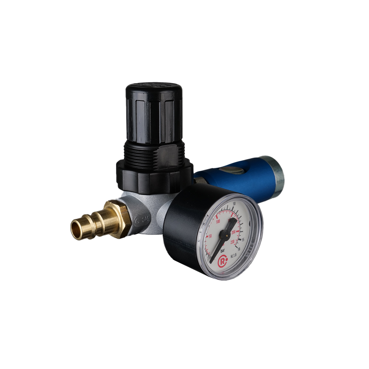 FAIRAIR Aufsteck-Druckminderer mit Sicherheitskupplung G 1/4, Stecknippel NW 7,2 0,5-10 bar, FA30011