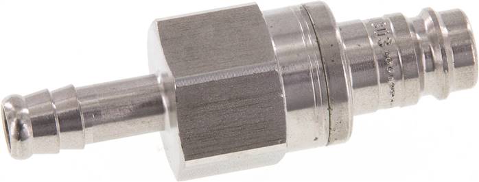 Kupplungsstecker (NW10) 9 (3/8")mm Schlauch, Edelstahl, beidseitig absperrend