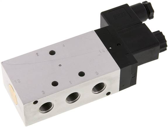 5/2-Wege Magnetventil, G 1/4", Luftfeder, 24 V AC, NW 9