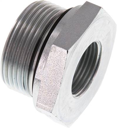 Hydraulik-Reduzierung G 1-1/4"(AG)-G 3/4"(IG), Stahl verzinkt, Elastomerdichtung