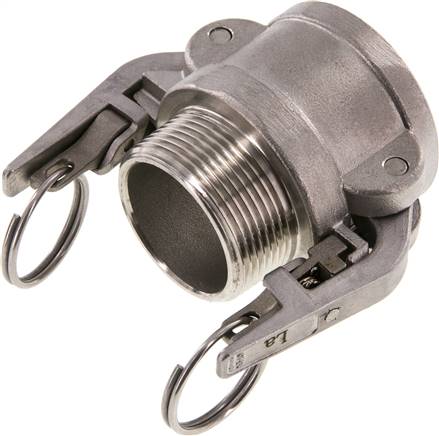 Sicherheits-Kamlock-Kupplung (B) R 1-1/2"(AG), Edelstahl (1.4408)