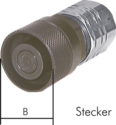 Flat-Face-Schraubkupplung, Stecker Baugr. 2, G 3/8"(IG)