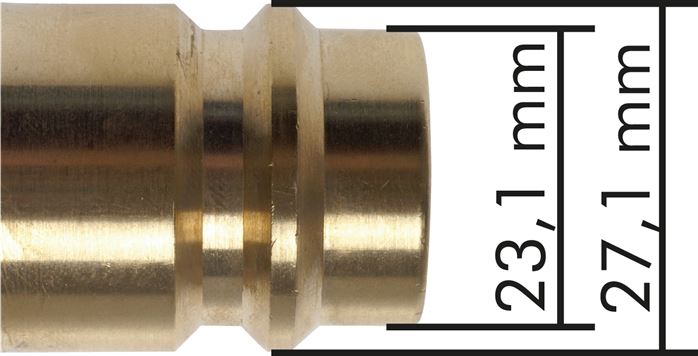 Kupplungsstecker (NW19) G 3/4"(AG), Messing, beidseitig absperrend