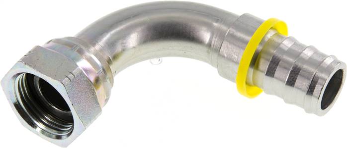 90°-Steckanschluss G 1" Ü-Mutter, 25,4mm GSP-Schlauch