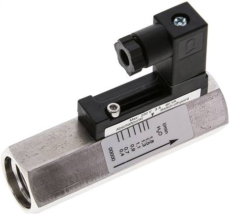 Durchflusswächter G 1/2" (IG), 0,5 - 1,6 l/min, 1.4571,  für wässrige Medien