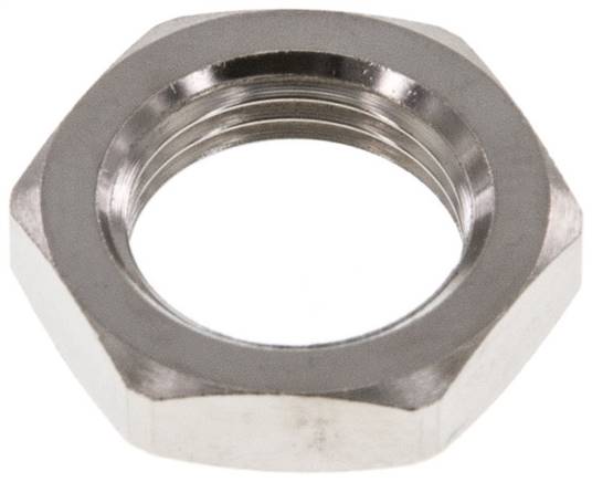 Sechskant-Gegenmutter M 12x1, Messing vernickelt
