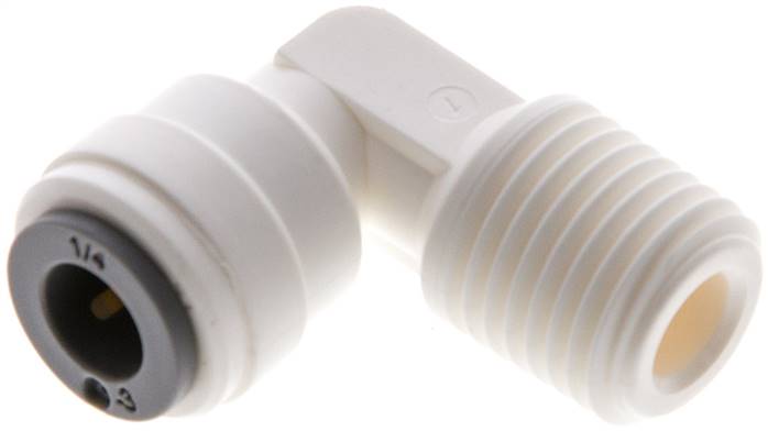 Winkel-Steckanschluss R 1/4"-1/4" (6,35 mm), IQS-LE (EPDM-Dichtung)