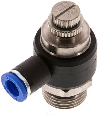 Winkel-Drosselrückschlagventil G 1/2"-8mm,abluftregelnd (Standard)
