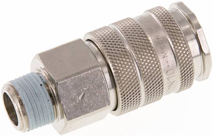 Schnellkupplung (NW10) R 3/8"(AG), Messing vernickelt
