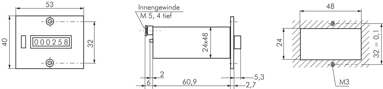 Additionszähler, pneumatisch, 6-stellig