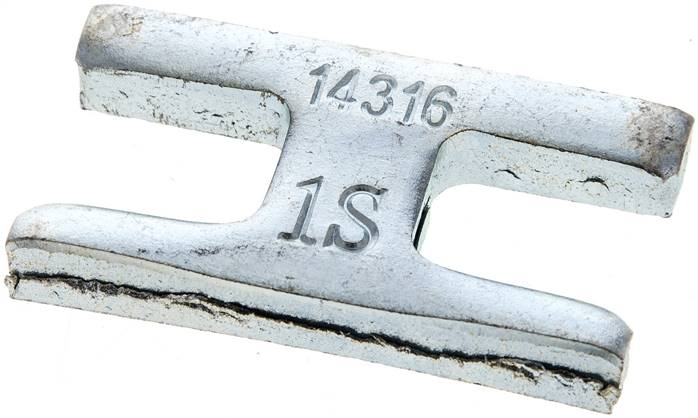 Sicherungsblech für Aufbauschraube (je Klemmbackenpaar wird 1 Stück benötigt), Stahl verz, BG 1