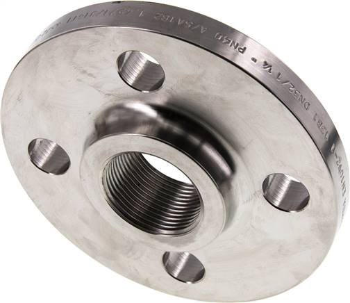 Gewindeflansch DN32-PN40 (DIN/EN), Rp 1-1/4", DIN 2567 & EN 1092-1 (Typ 13), 1.4
