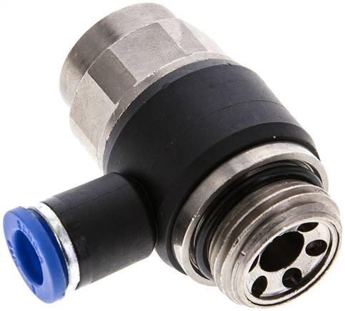 Winkel-Drosselrückschlagventil G 1/2"-8mm,abluftregelnd (Standard), gesichert verstellbar