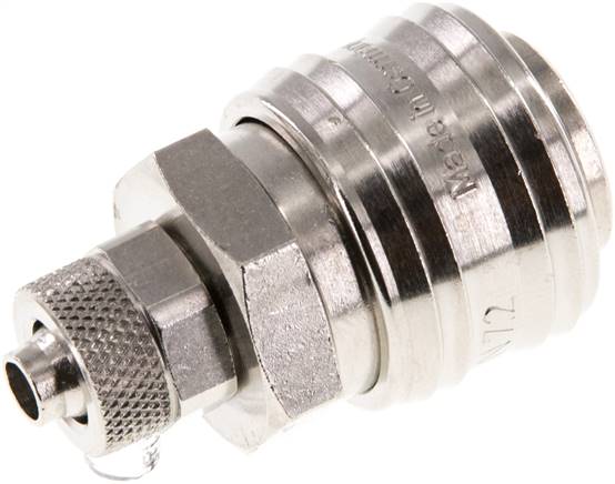 Schnellkupplung (NW7,2) 8x6mm Schlauch, Messing vernickelt