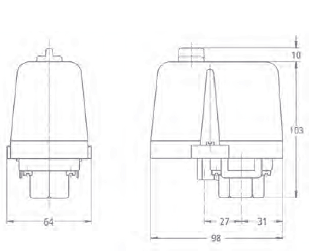 Condor Druckschalter Typ MDR 4S/16 K 1/2 + 1/4