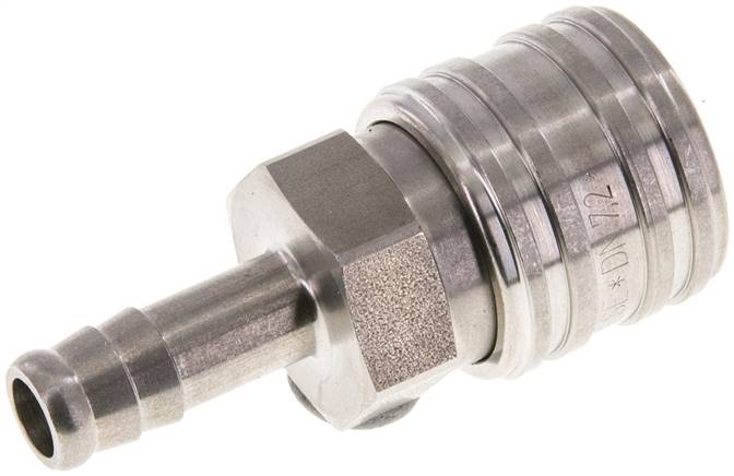 Schnellkupplung (NW7,2) 9 (3/8")mm Schlauch, Edelstahl, für Stecker beidseitig absperrend