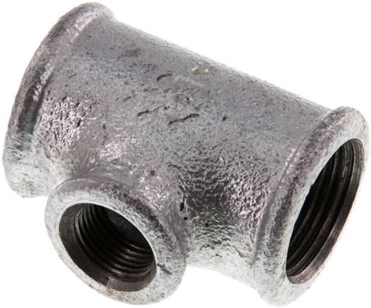 T-Stück Rp 3/4"-Rp 3/8"-Rp 3/4" (IG), Temperguss verzinkt