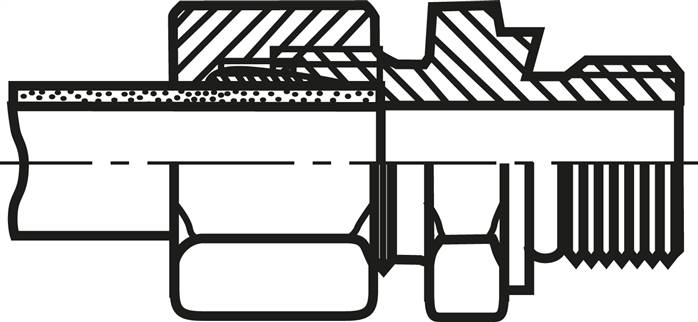 Gerade Schneidringverschr. G 1/4"-10 L (M16x1,5), Stahl verzinkt
