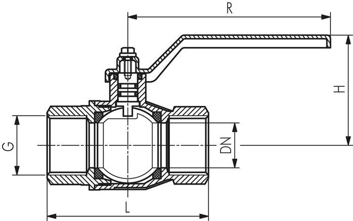 Messing-Kugelhahn, Rp 3/4", -0,9 bis 80 bar, silikonfrei gefertigt