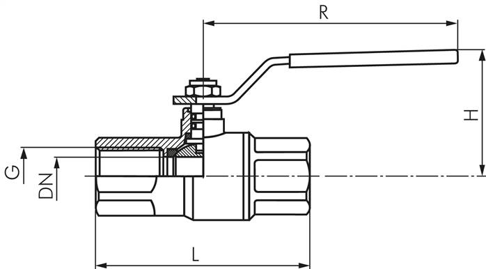 Messing-Kugelhahn, Rp 1/4", 0 bis 63bar, für Sauerstoff (Industrie)