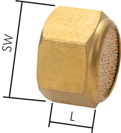 Schalldämpfer G 1", Sinterbronze, Innengewinde